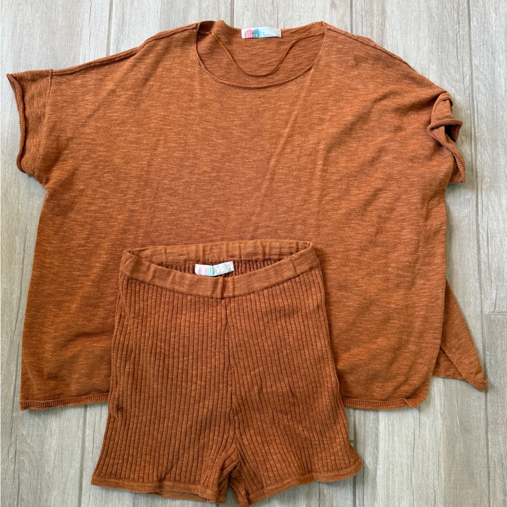 Free People Winnie sweater short set size large